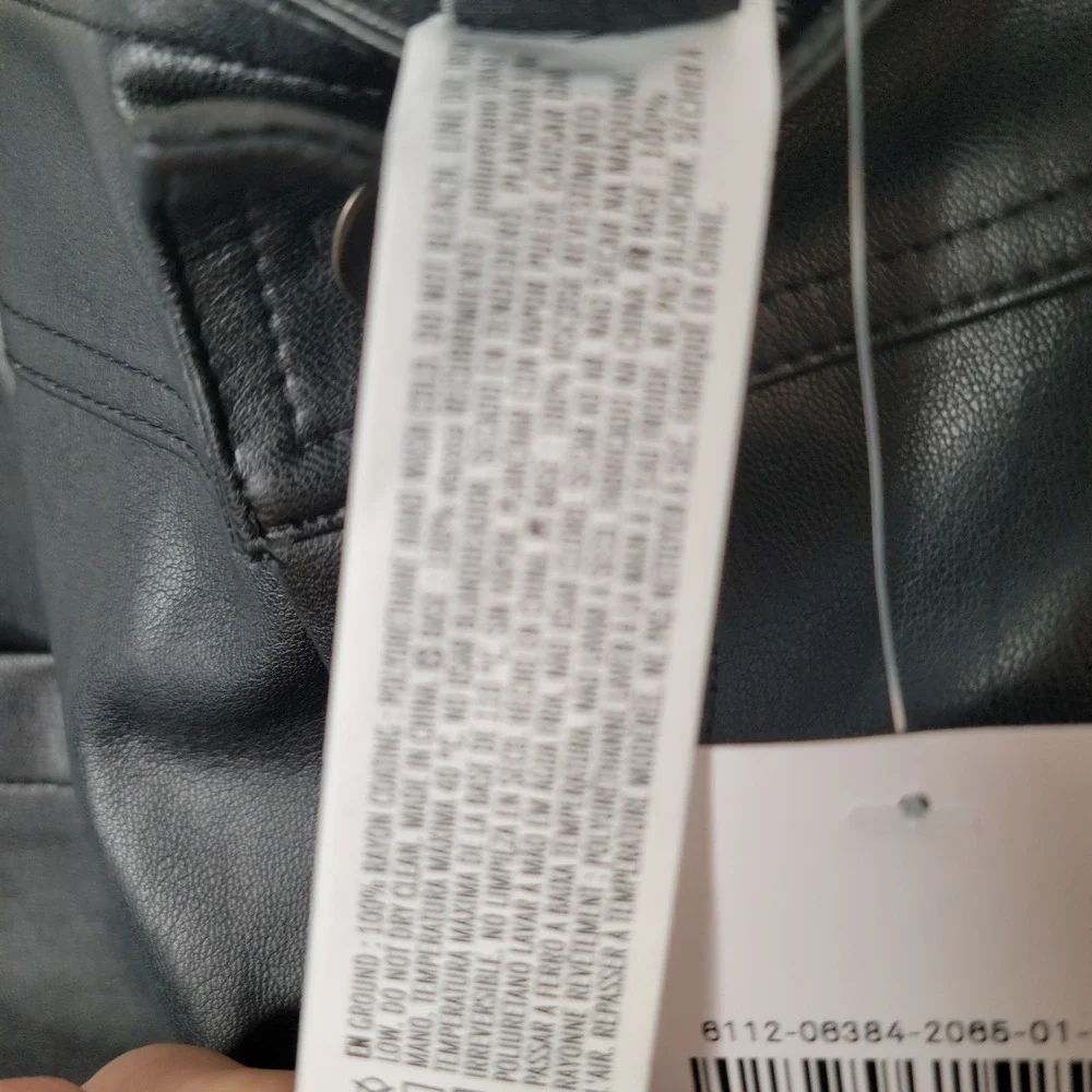 Forever 21 Faux Leather Wide Leg Pants Women's Size L Black NWT Rockabilly  Star - Picture 9 of 12